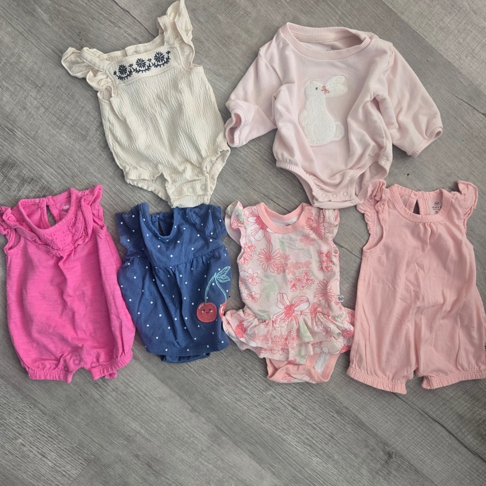 Carters Gerber Baby Girl Newborn Honest Company Bodysuit Sleeper Lot 26pc Bundle - Picture 2 of 11